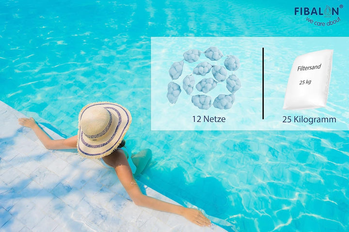 FIBALON® CiCLO® Pool Premium Filterbälle für Sandfilteranlagen 12 Netze nachhaltiges umweltfreundlic