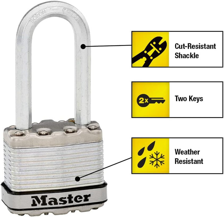 Master Lock M1XDLH Magnum Schwerlast-Vorhängeschloss mit Schlüssel, 1 Stück 1 Pack, 1 Pack