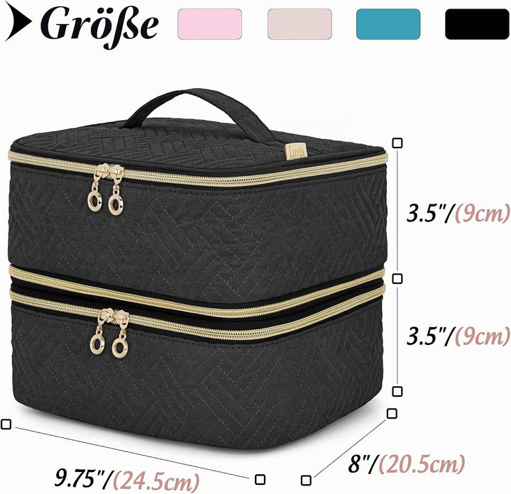 Luxja Ätherische Öl Tasche, Doppelschicht Aufbewahrungstasche für Öle und Zubehör, Öl Tasche für 60