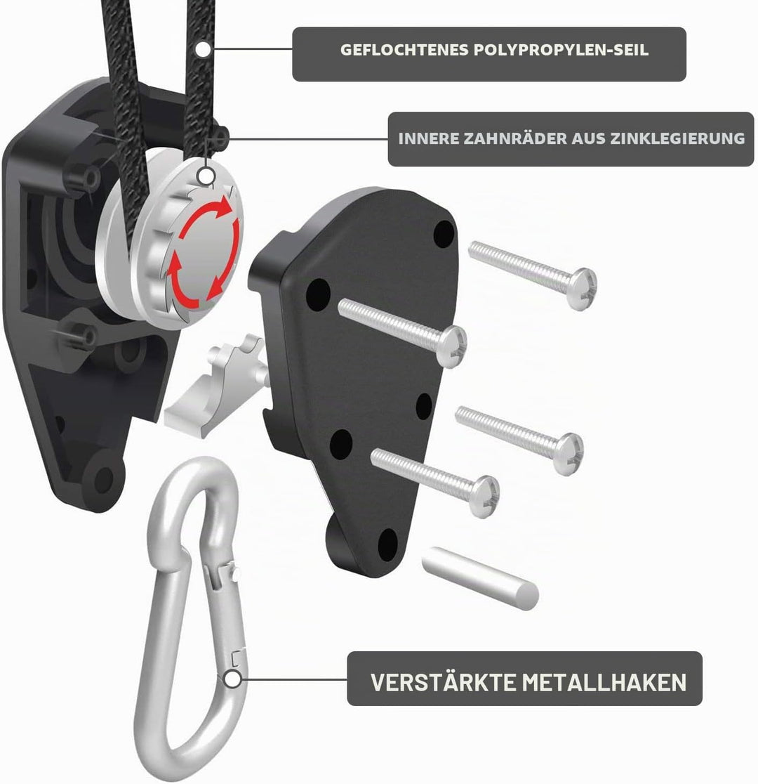 8 STK Ratchet Hanger Verstellbarer Seilaufhänger Ratschenseil Seilzugratsche Ratschenhaken Einstellb