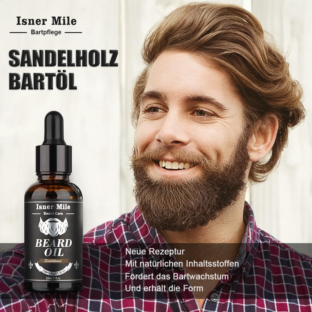 Comfy Mate Bartpflege Set für Männer mit Bartöl, Bartschneider, Schnurrbart Balsam, Bartbürste, Bart