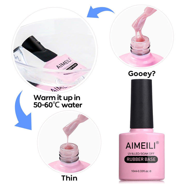 AIMEILI Rubber Base Gel Set 6pcs Rubber Base Coat Soak Off UV LED Nägel Unterlack Gel Nagellack Mani