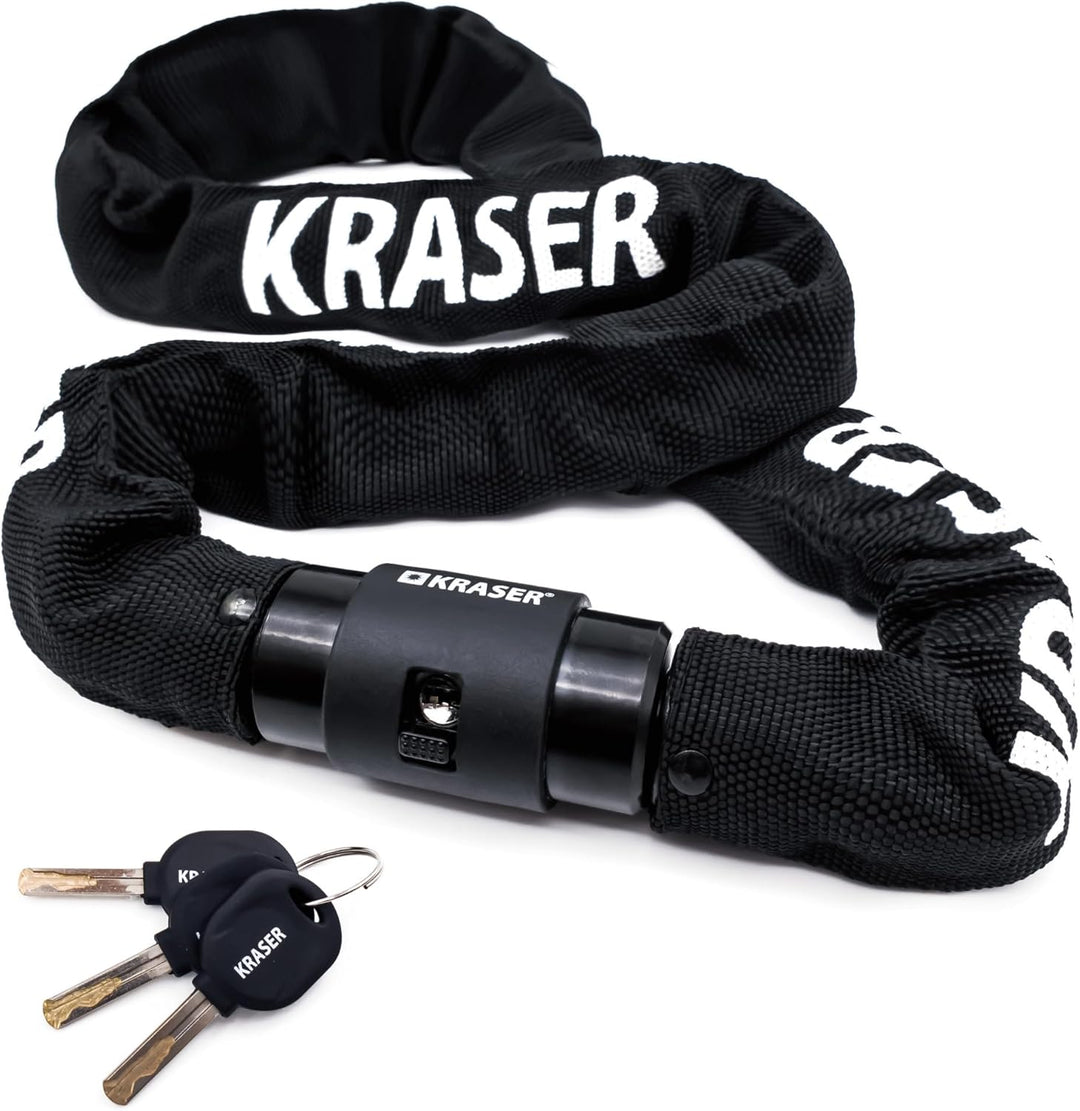 KRASER KR620 Fahrradschloss Fahrrad Kettenschloss mit wasserdichter Abdeckung 360 Grad Drehbares Ver