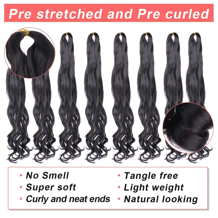 Xtrend Pre Stretched French Curly Braiding Hair 14 Inch 8 Packs Bouncy Loose Wave Braiding Hair Hot
