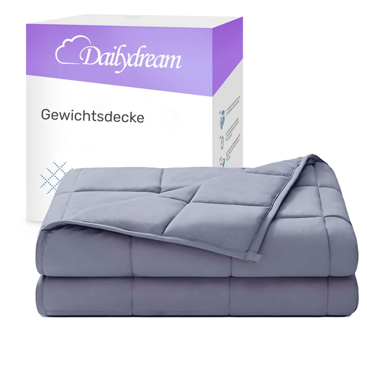 Dailydream Therapie Gewichtsdecke aus Baumwolle, 9,5Kg für Erwachsende, 155 x 200 cm, Grau Grau 155x