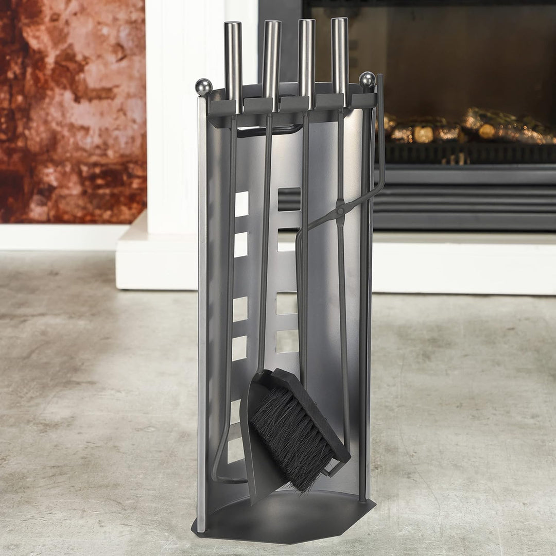 Haushalt International Kaminbesteck, Kamingarnitur 5-teilig aus Metall