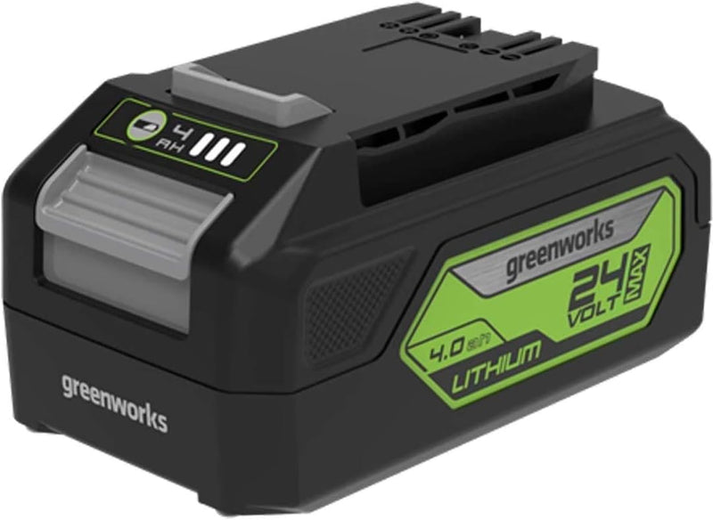 Greenworks 24V Akku G24B4 und Doppelsteckplatz-Ladegerät G24X2C (Li-Ion 24V 4,0Ah 48W Output für all