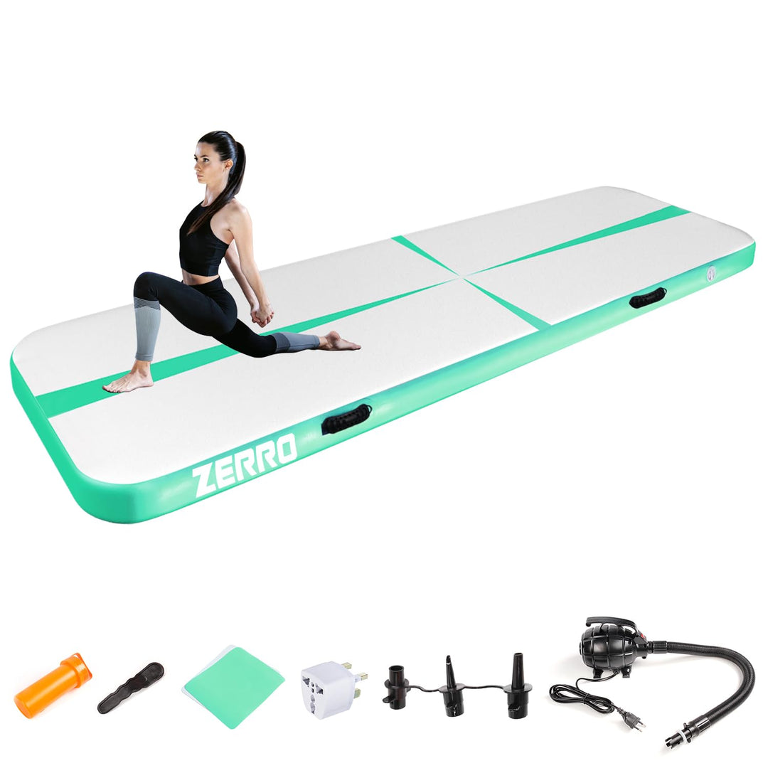 CCLIFE Tumbling Airtrack Turnmatte 3/4/5m Aufblasbar Gymnastik klappbar mit Elektrischer Luftpumpe Y