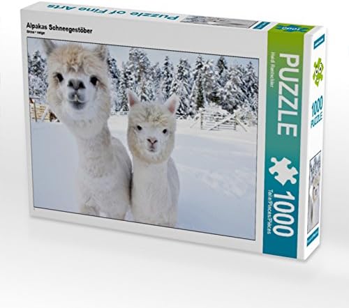 CALVENDO Puzzle Alpakas Schneegestöber 1000 Teile Lege-Grösse 64 x 48 cm Foto-Puzzle Bild von Heidi