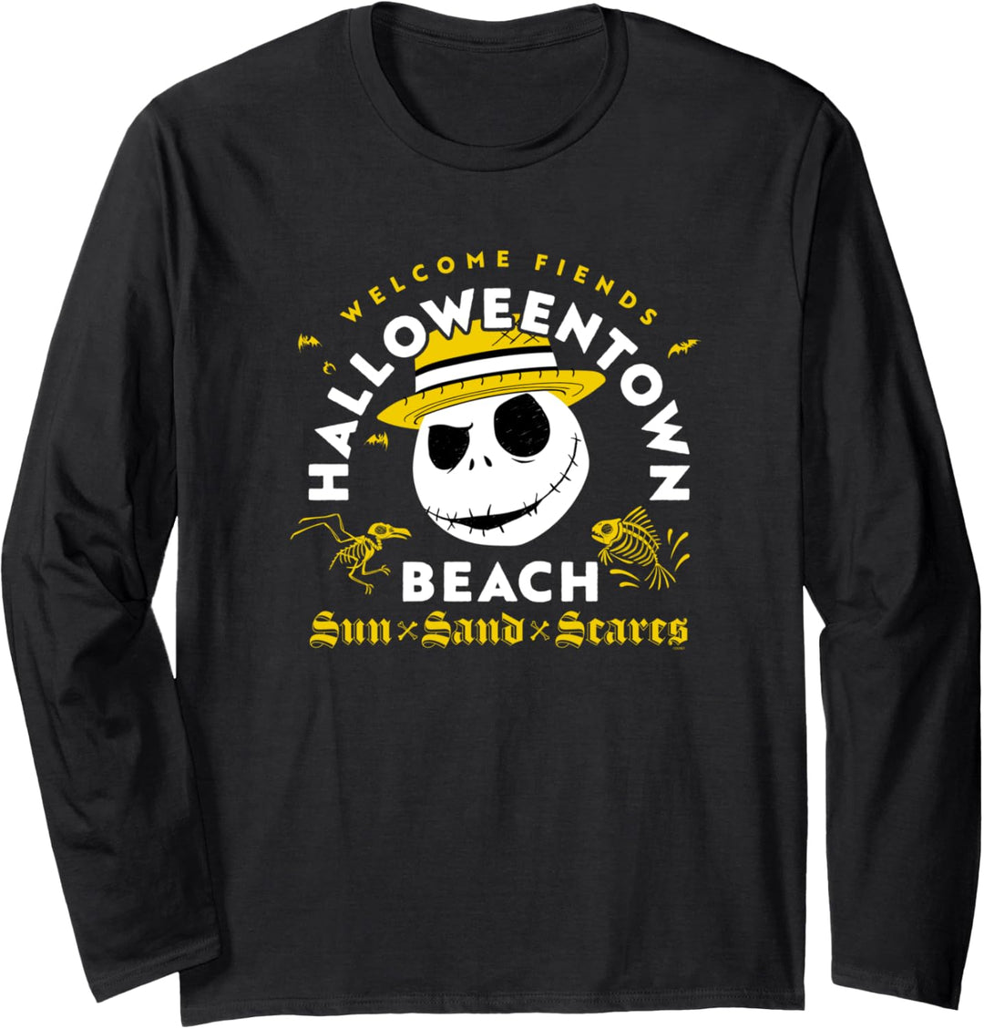 Disney The Nightmare Before Christmas Halloween Town Beach Langarmshirt