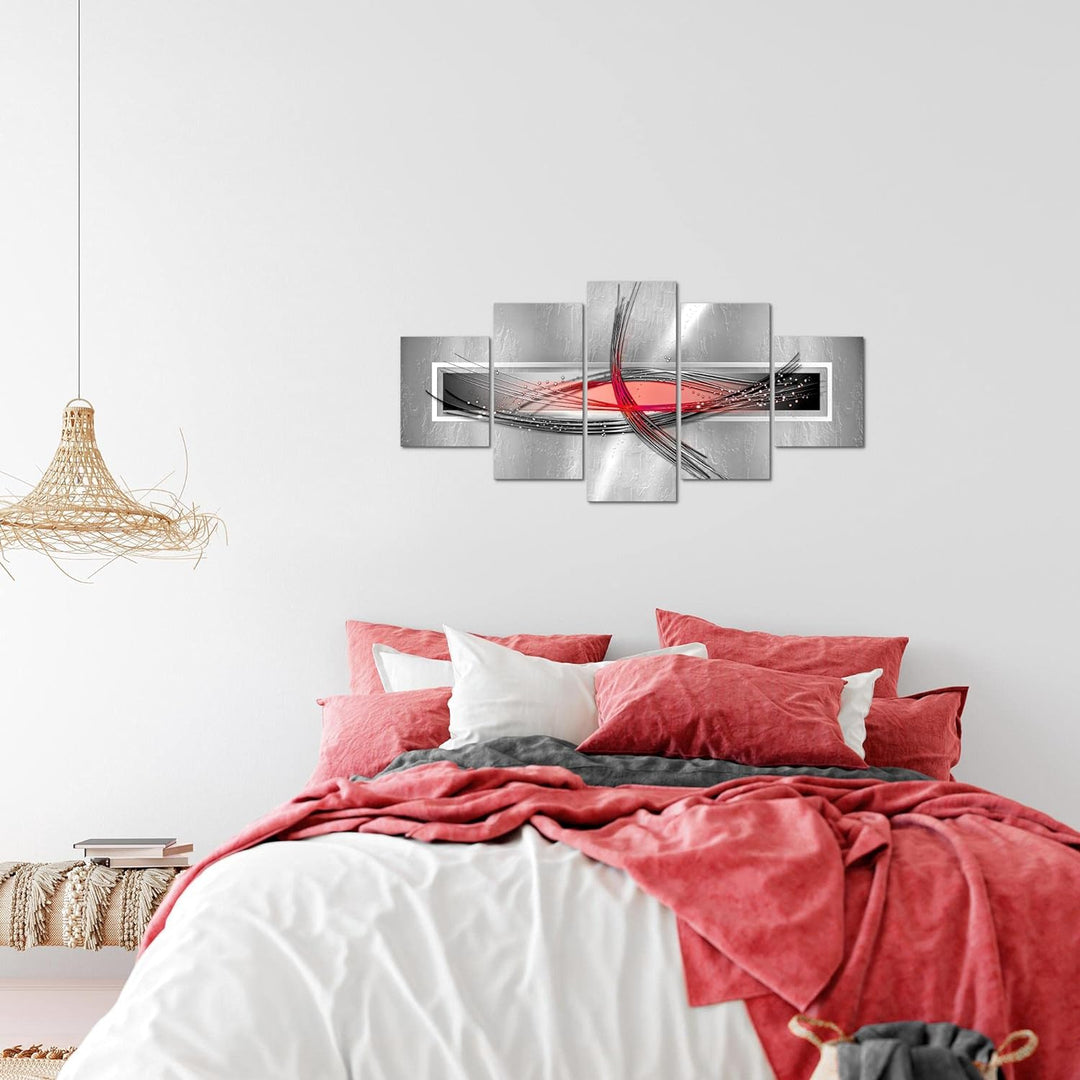 Runa Art Wandbilder Abstrakt 5 Teilig Bild auf Vlies Leinwand Deko Wohnzimmer Schlafzimmer Figuren G