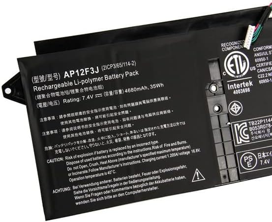 7XINbox 7.4V 35Wh 4680mAh AP12F3J 2ICP3/65/114-2 Ersatz Akku Batterie für Acer Aspire 13.3-Inch S7 S