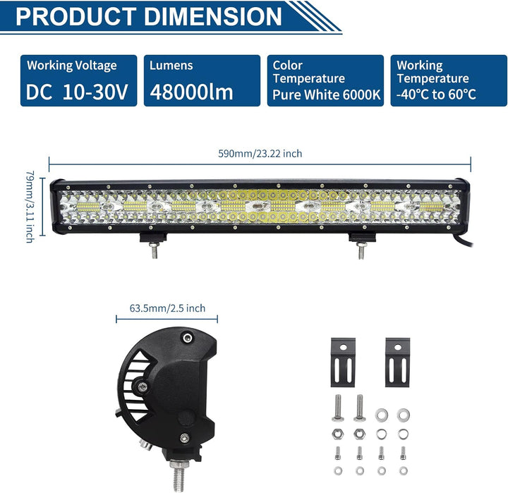 Willpower 23 Zoll 58CM 480W Led Arbeitsscheinwerfer Bar Led Scheinwerfer 12V 24V Wasserdicht Flutlic