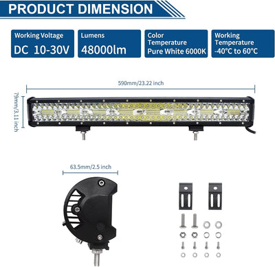 Willpower 23 Zoll 58CM 480W Led Arbeitsscheinwerfer Bar Led Scheinwerfer 12V 24V Wasserdicht Flutlic