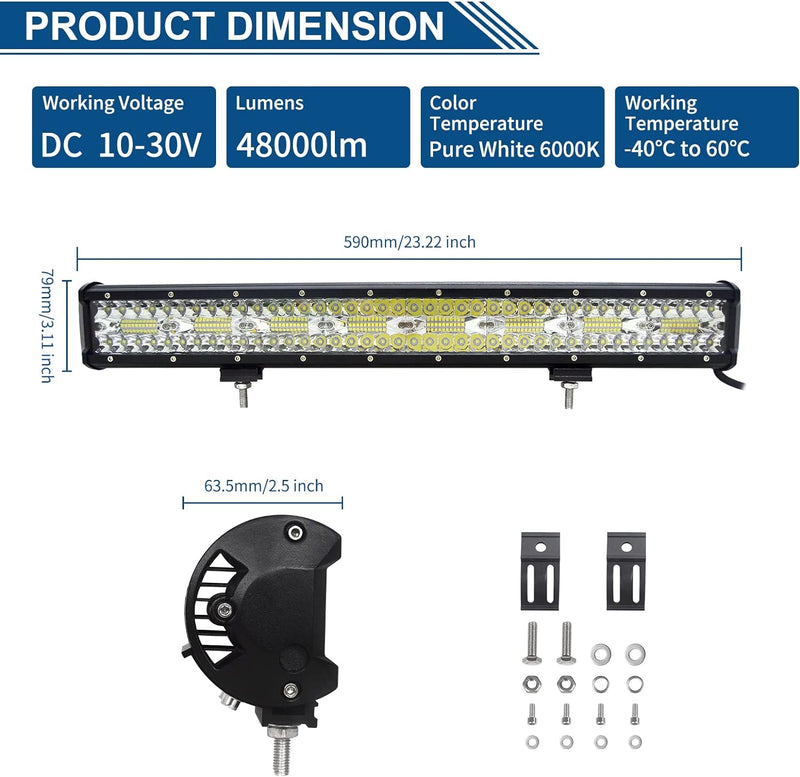 Willpower 23 Zoll 58CM 480W Led Arbeitsscheinwerfer Bar Led Scheinwerfer 12V 24V Wasserdicht Flutlic