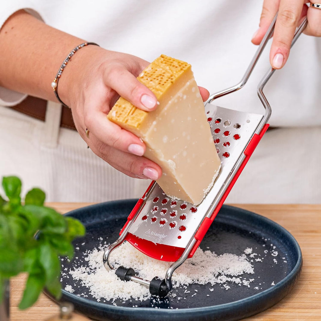triangle 50 155 13 03 Reibe Parmesan mit Fänger professionelle Qualität Gemüsereibe mit Auffangbehäl