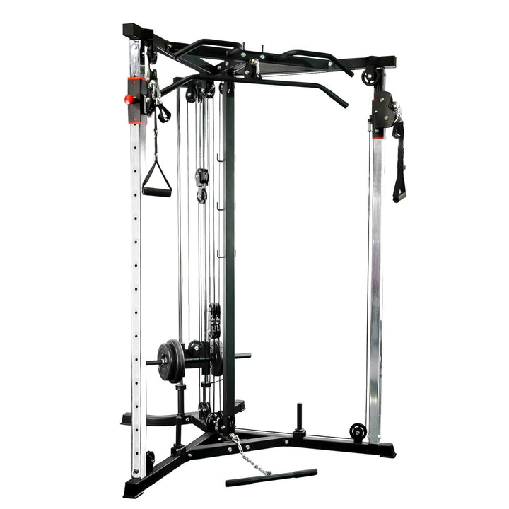 Hansson Sports® Kabelzug Trainer Latzugstation Kraftstation Cross Over mit Klimmzugstange, Bizeps- /