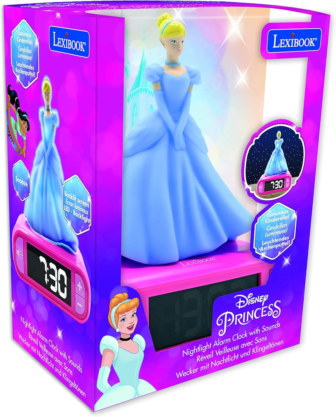 Lexibook Lexibook Disney Cinderella Kinderwecker Mit 3D Figur - Digitale Uhr Mit LCD Anzeige, Alarm-