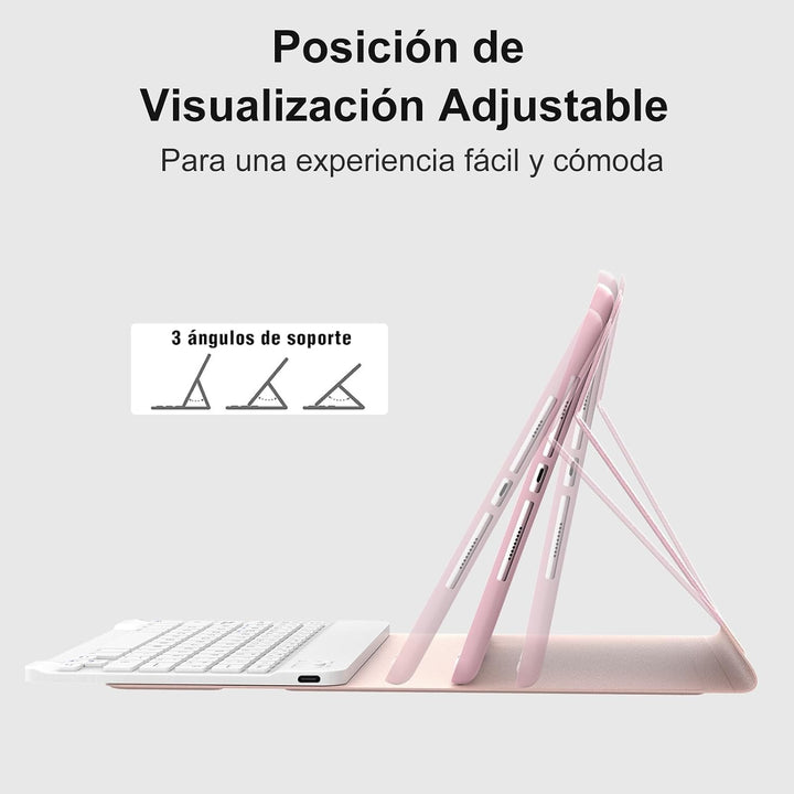 Tastatur für iPad Air 5/4 Generation, 27,6 cm (10,9 Zoll), Hülle mit Tastatur für iPad Air 5/4, Rosa