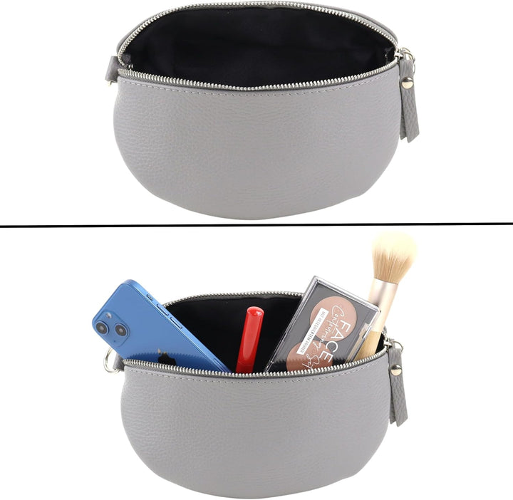 Blade Bauchtasche Damen Echtleder, stylische Gürteltasche Damen mit 2 gemusterten und Leder abnehmba