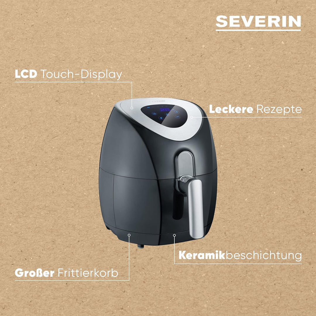 SEVERIN Heissluftfritteuse mit 6 Automatikprogrammen, Airfryer zum Frittieren ohne Fett, innovative