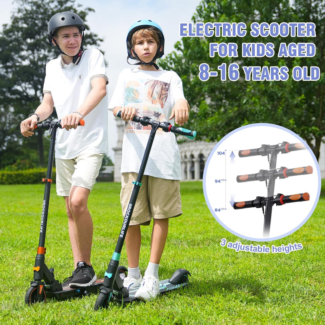 RCB R15 E-Scooter Kinder (8-12-16 Jahre) - bis zu 20 Km/h, Max. Reichweite 16Km, Elektroroller Faltb
