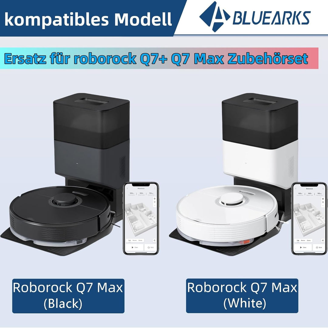 Bluearks 21 Stück Zubehörset für Roborock Q7+ Q7 Max+ Staubsauger Zubehör Kit,1 Hauptbürste 4 Mop Pa