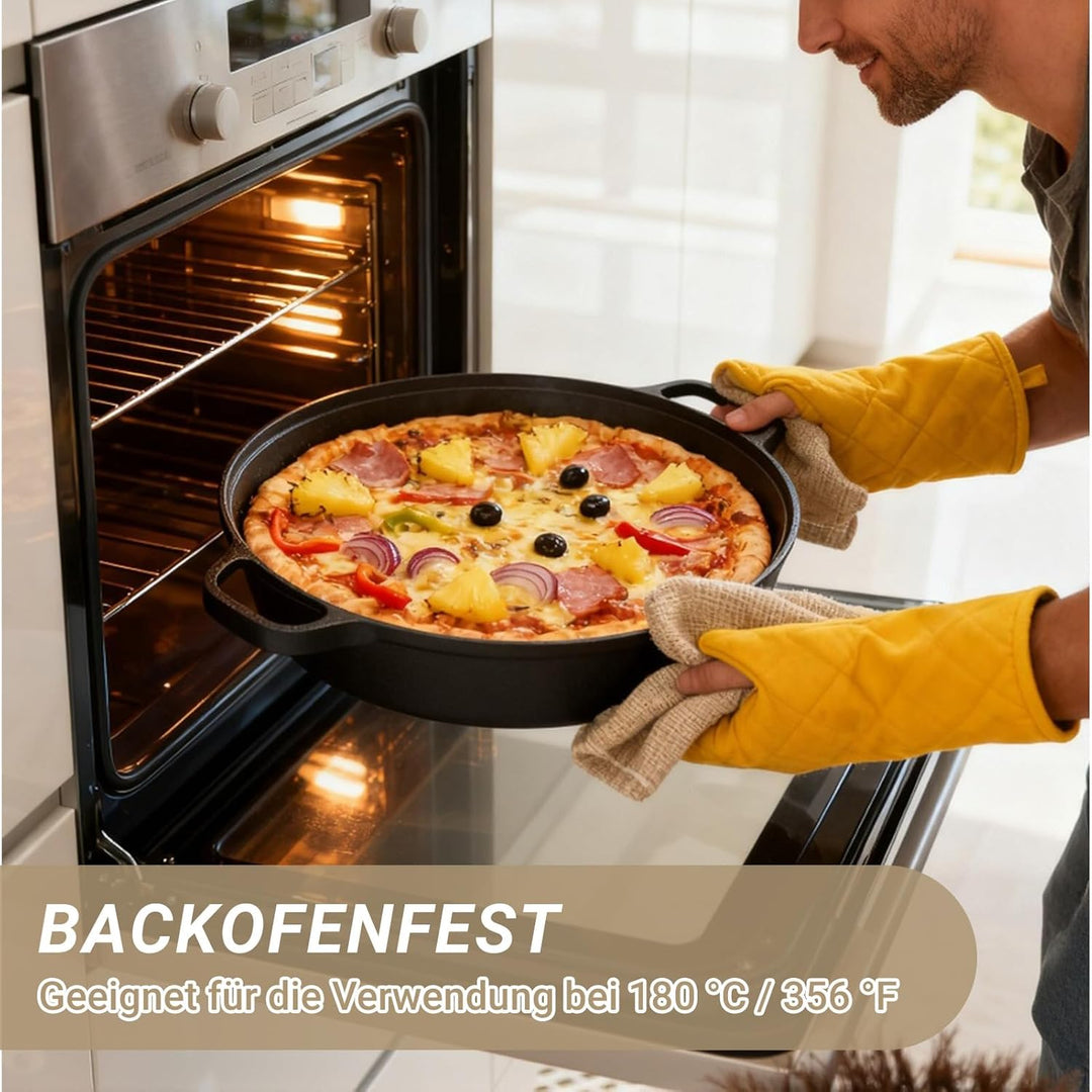Gusseisen Grillpfanne Bratpfanne Antihaft Pfanne: 22-35cm Induktionspfanne Ohne Chemische Universal