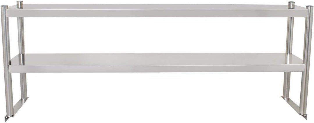 Beeketal 'BTA-180' Küchen Arbeitstisch Aufsatzboard 180 cm aus Edelstahl mit 2 Ablageflächern (Tragk