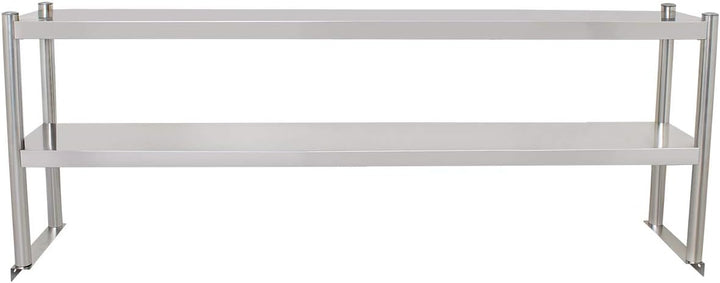 Beeketal 'BTA-180' Küchen Arbeitstisch Aufsatzboard 180 cm aus Edelstahl mit 2 Ablageflächern (Tragk