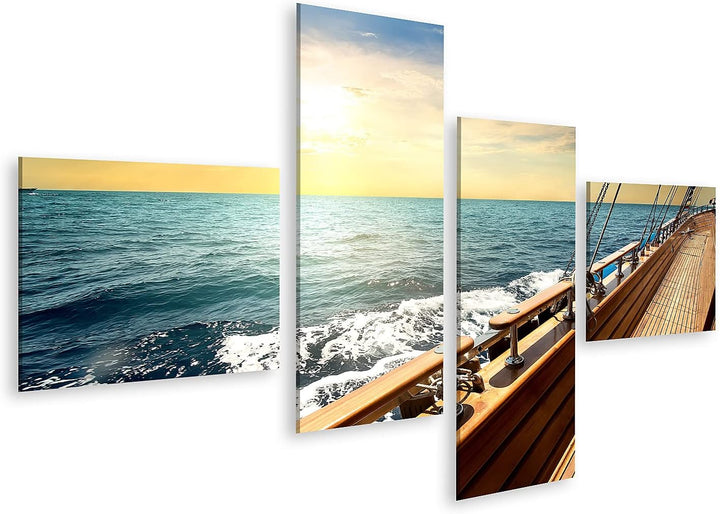 islandburner Bild auf Leinwand Segelboot Im Roten Meer Auf Den Sonnenuntergang Wandbild Poster Kunst