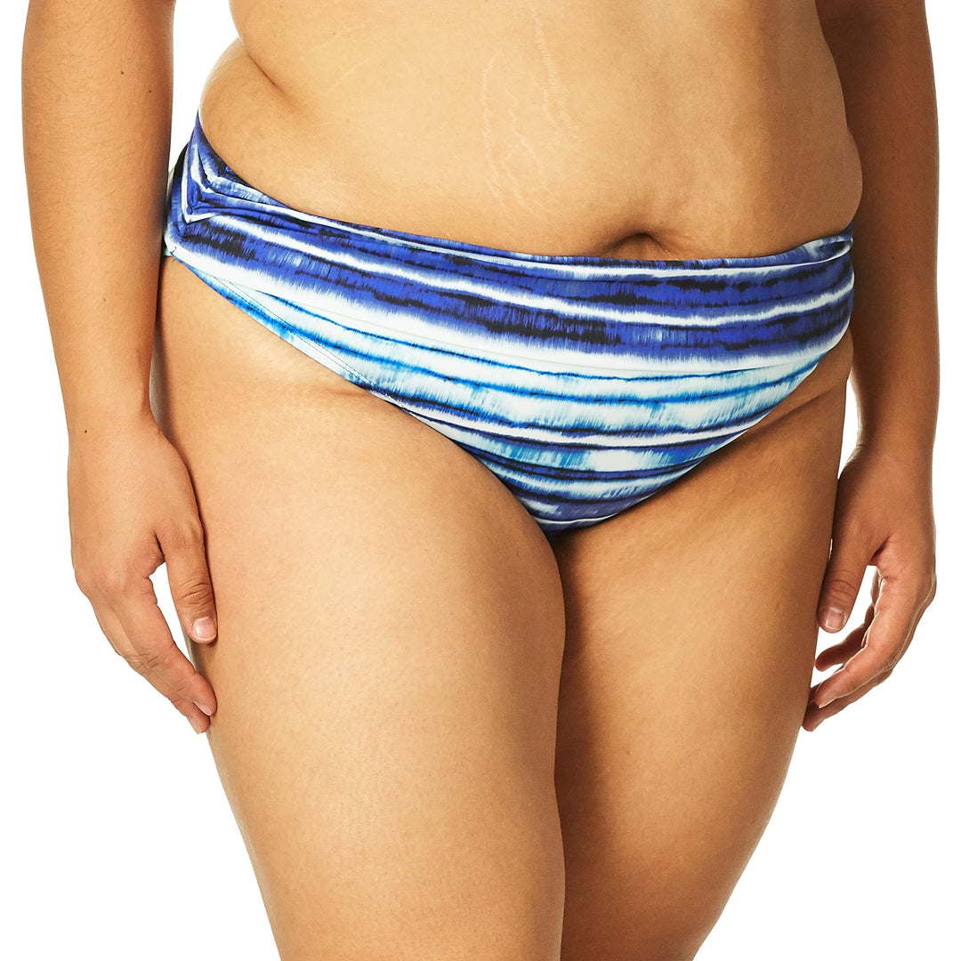 La Blanca Damen Hipster Badeanzughose mit gebändertem Bikini-Unterteile 4 Blue//Serene Stripes, 4 Bl