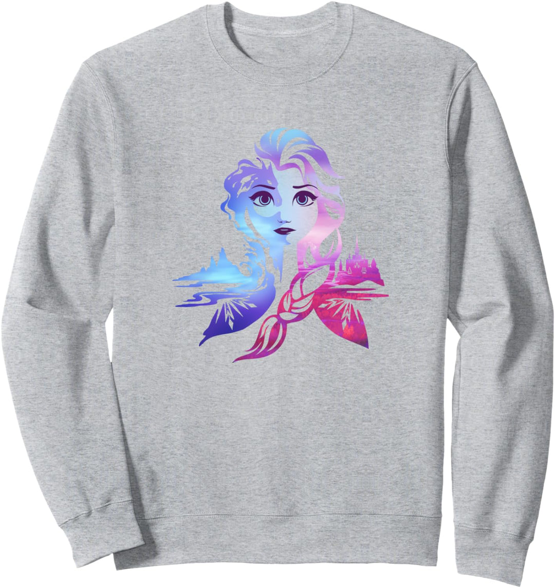Disney Frozen 2 Elsa Two Tone Gradient Portrait Sweatshirt