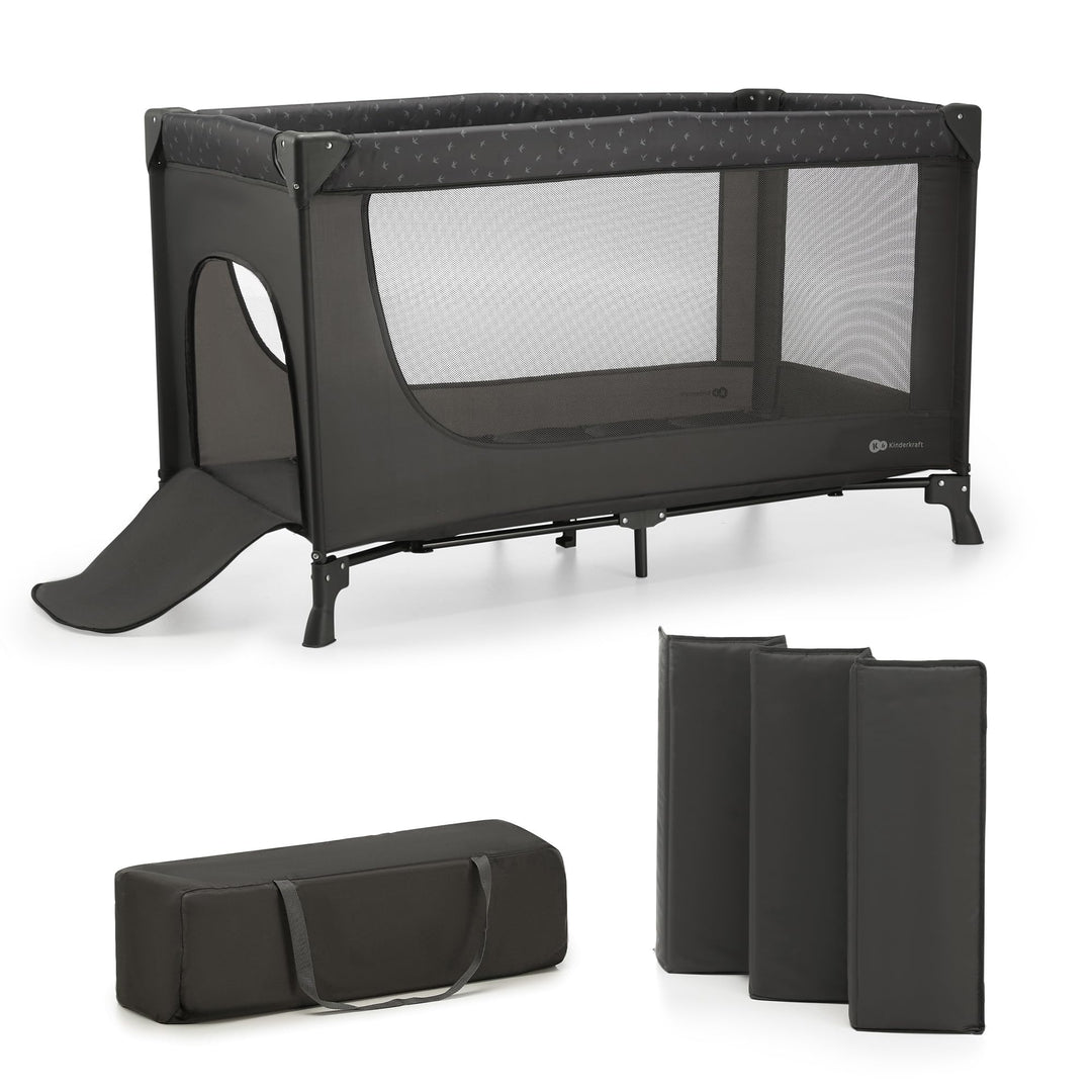 Kinderkraft Kinderreisebett Joy Light, Babybetten, Kinderbett, Reisebett, Praktisch, Modernes Design