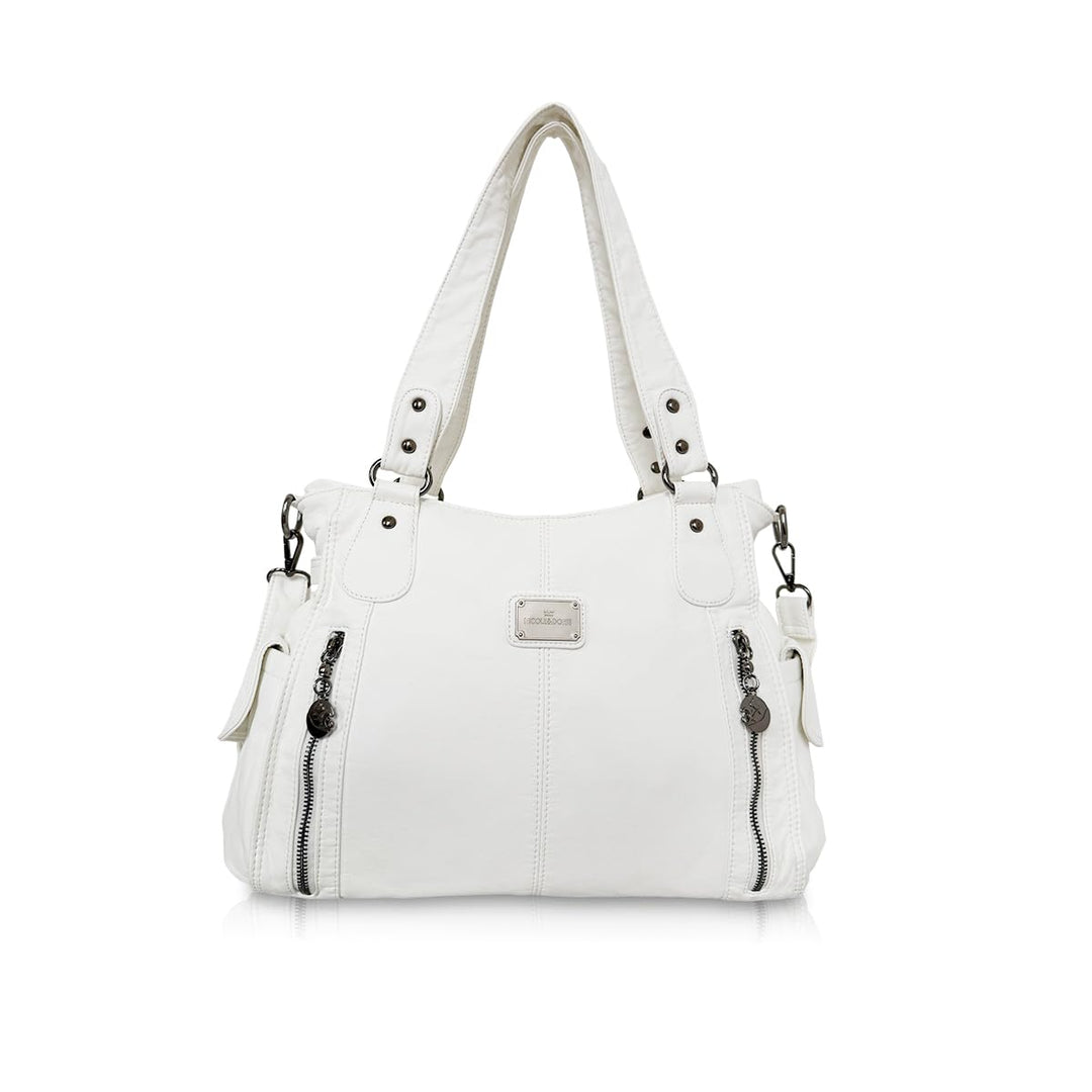 NICOLE & DORIS Women Hobo bags shoulder bags Washed Leather Totes Crossbody with Multiple Compartmen