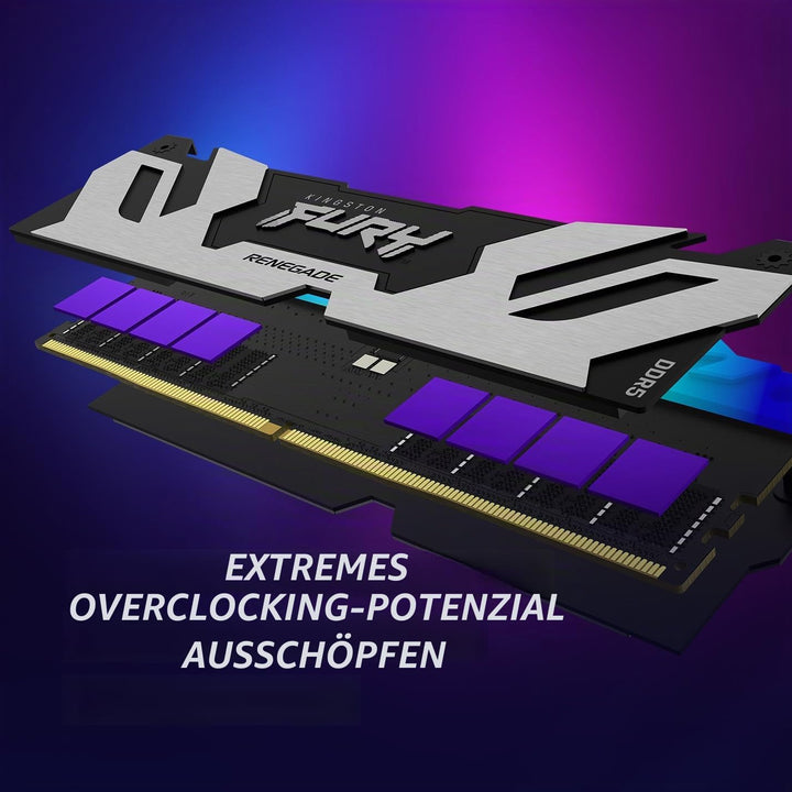 Kingston Fury Renegade Schwarz RGB 32GB 6400MT/s DDR5 CL32 DIMM Desktop Gaming Speicher (Kit mit 2 )