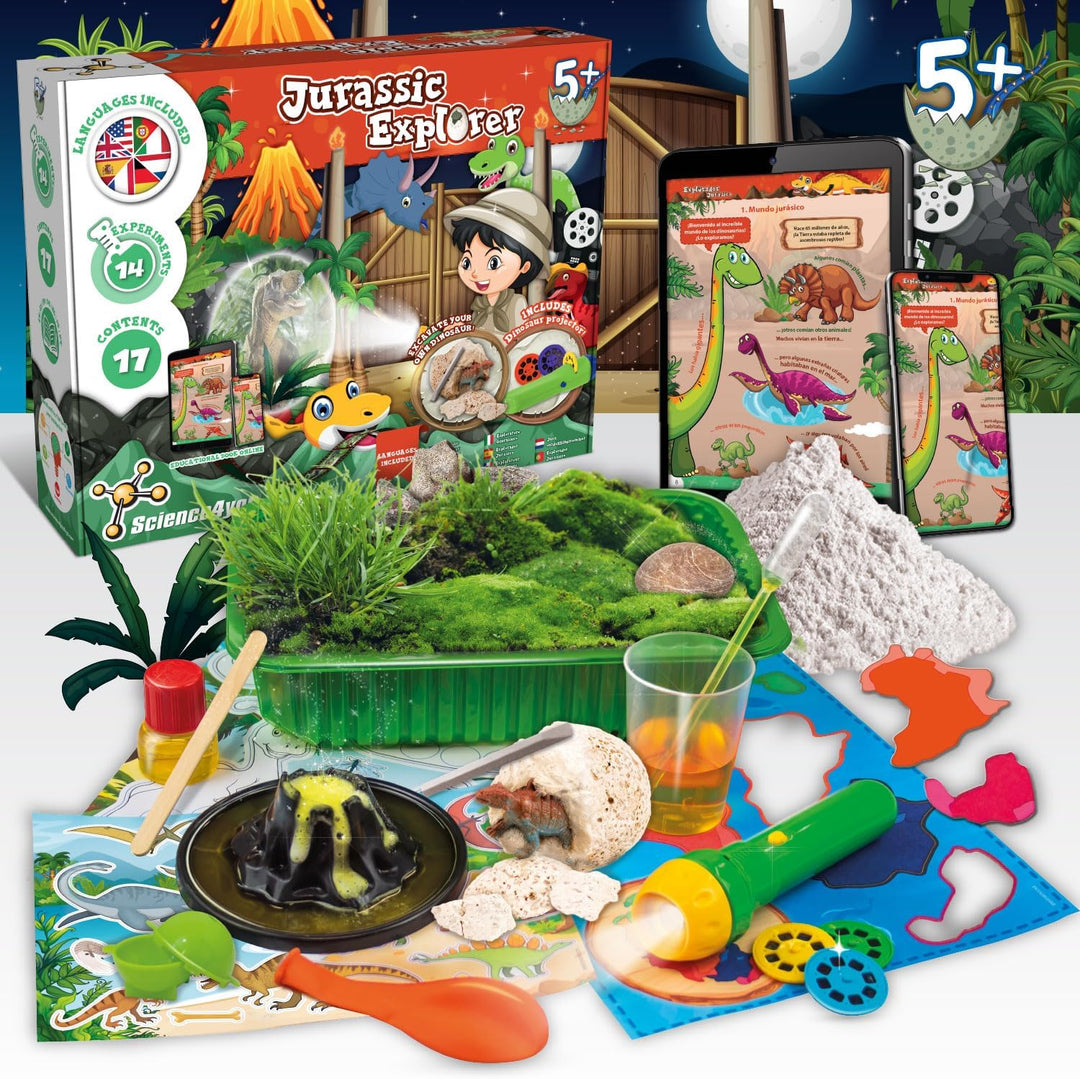 Science4you Jurassic World Explorer - Dino Spiel ab 4 5 6 Jahre mit Skelett, Dinoeier und mehr! - Di