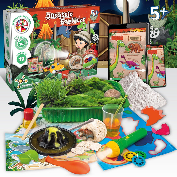 Science4you Jurassic World Explorer - Dino Spiel ab 4 5 6 Jahre mit Skelett, Dinoeier und mehr! - Di