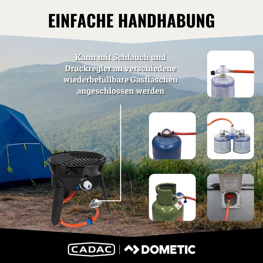CADAC - Safari Chef 30 LP Camping Grill - 50mBar - Camping Grill Gas - Stahl, Aluminium und Kunststo