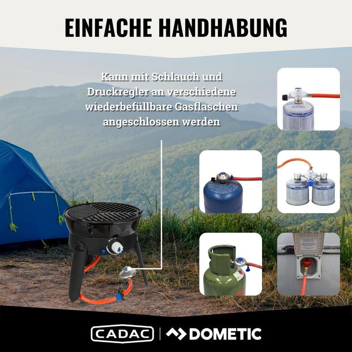 CADAC - Safari Chef 30 LP Camping Grill - 50mBar - Camping Grill Gas - Stahl, Aluminium und Kunststo