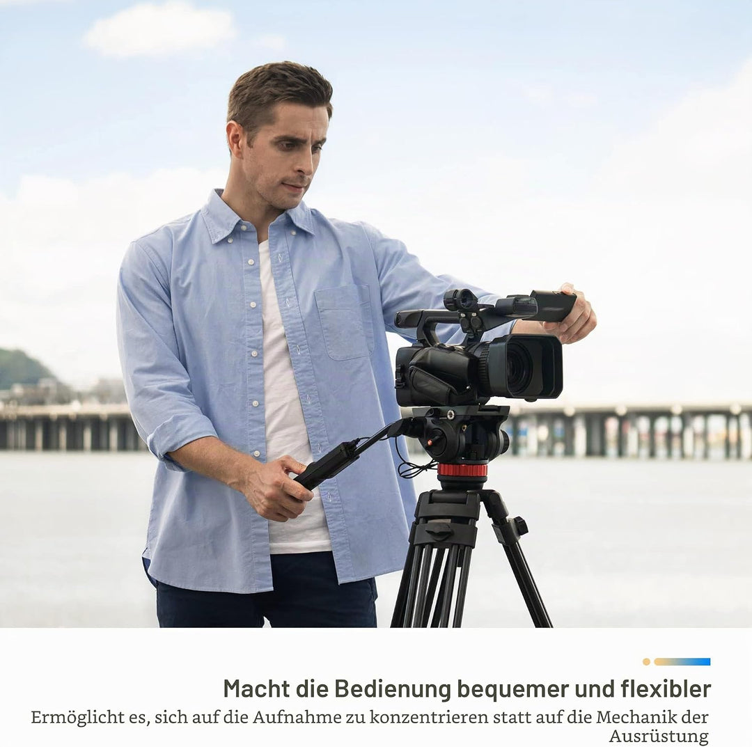JJC Kamera Stativ Pan Bar Fernbedienung für Manfrotto 502AH 502A 504HD 509HD 526 608 504X 612 Nitrot
