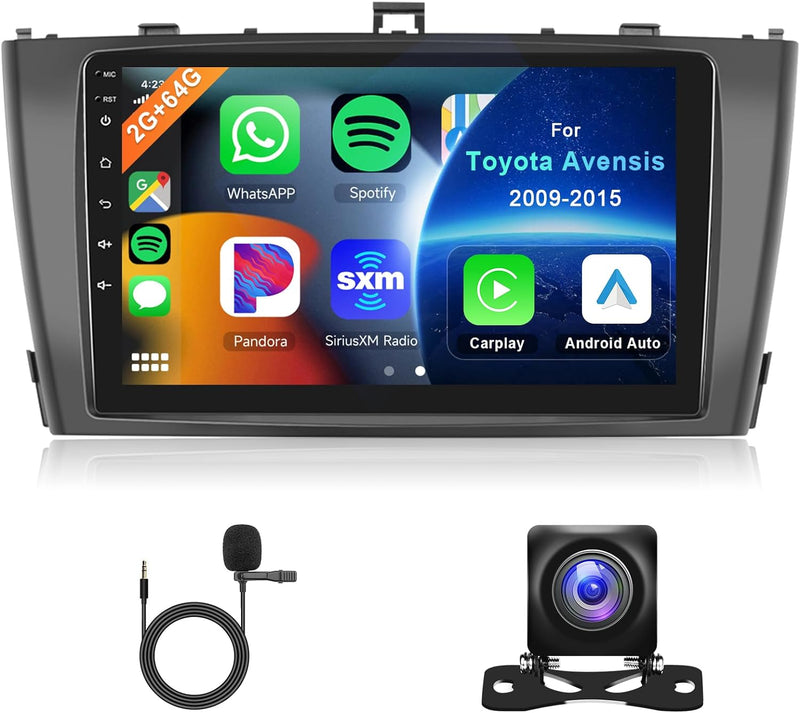 Hodozzy 2G 64G Android Autoradio für Toyota Avensis T27 2008-2015 Radio Carplay Android Auto 9 Zoll