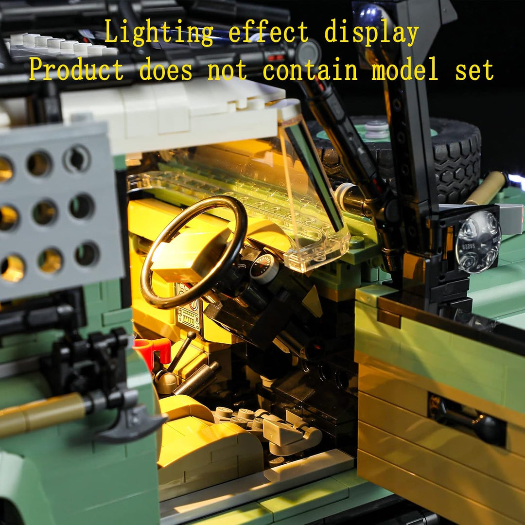 GEAMENT LED Licht-Set Kompatibel mit Lego Klassischer Land Rover Defender 90 (Land Rover Classic Def