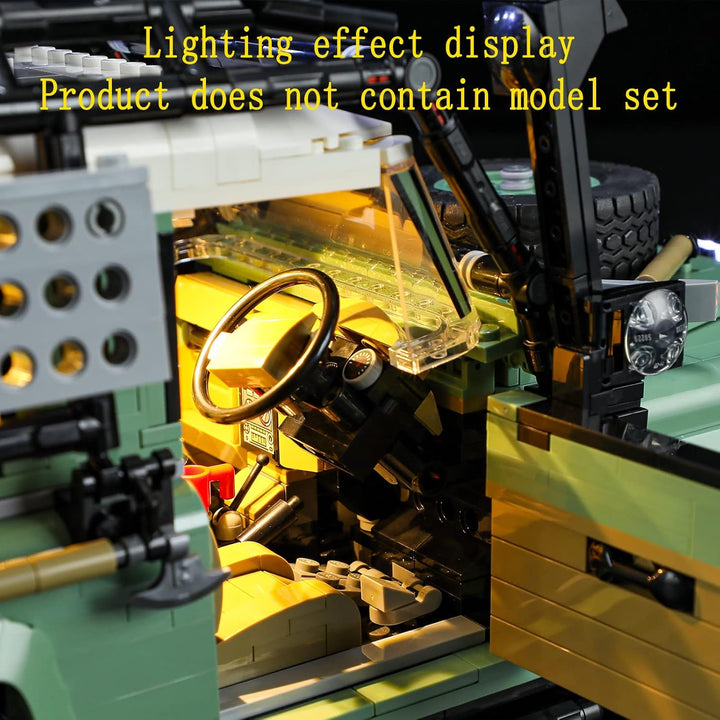 GEAMENT LED Licht-Set Kompatibel mit Lego Klassischer Land Rover Defender 90 (Land Rover Classic Def