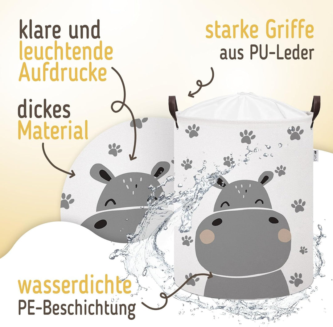 SIPO XL Baumwoll‑Organizer &amp; faltbarer Wäschekorb – mit wasserdichter Innenbeschichtung, Zugkordel &amp;