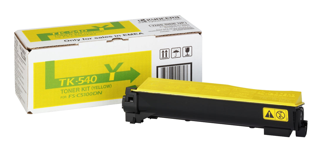 Kyocera TK-540Y Toner Yellow. Original Tonerkartusche 1T02HLAEU0. Kompatibel für ECOSYS FS-C5100DN g