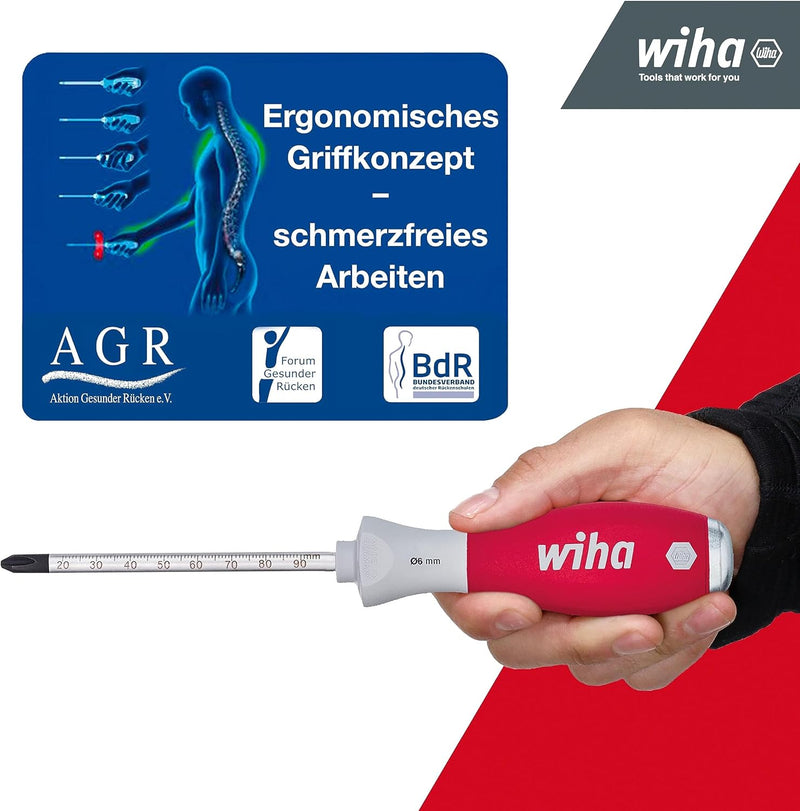 Wiha Dübellochschläger Set SoftFinish® 5 tlg. I 6 mm Rundklinge I mit 4 Dübeln I Schnelles, Sauberes