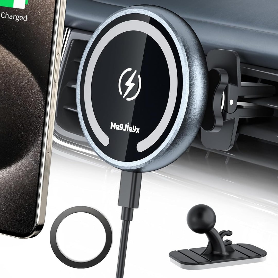 MAGJIEYX Kompatibel 15W Magsafe Autohalterung Ladegerät Handyhalterung Auto mit Ladefunktion Lüftung