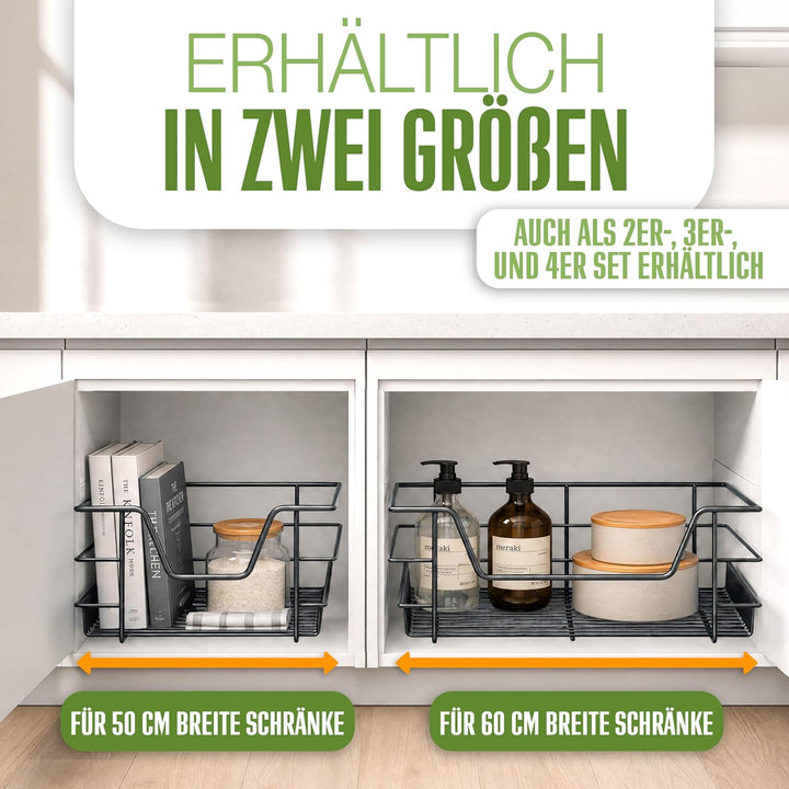 KESSER® Teleskopschublade 50 cm ✓ Küchenschublade ✓ Küchenschrank ✓ Korbauszug ✓ Schrankauszug ✓ Vol
