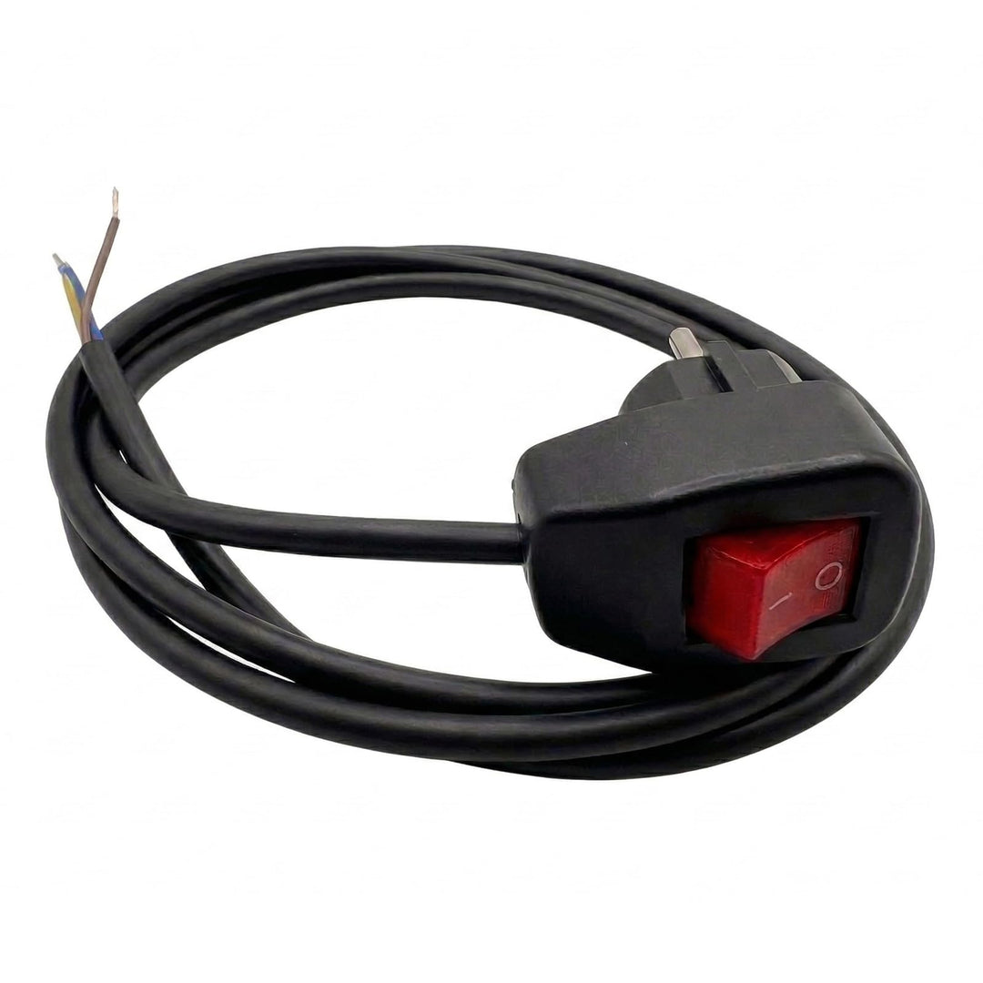 Anschlussleitung mit EIN/Aus Schalter und Schukostecker 3-polig – Stromkabel H03VVH2-F / H05VV-F 250